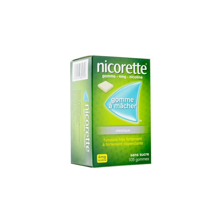 NICORETTE 4MG CLASSIQUE SANS SUCRE 105 GOMMES 