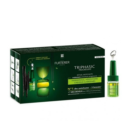 René Furterer Triphasic VHT Anti-hair loss regeneration serum. Box of 8 x 5.5 ml bottles