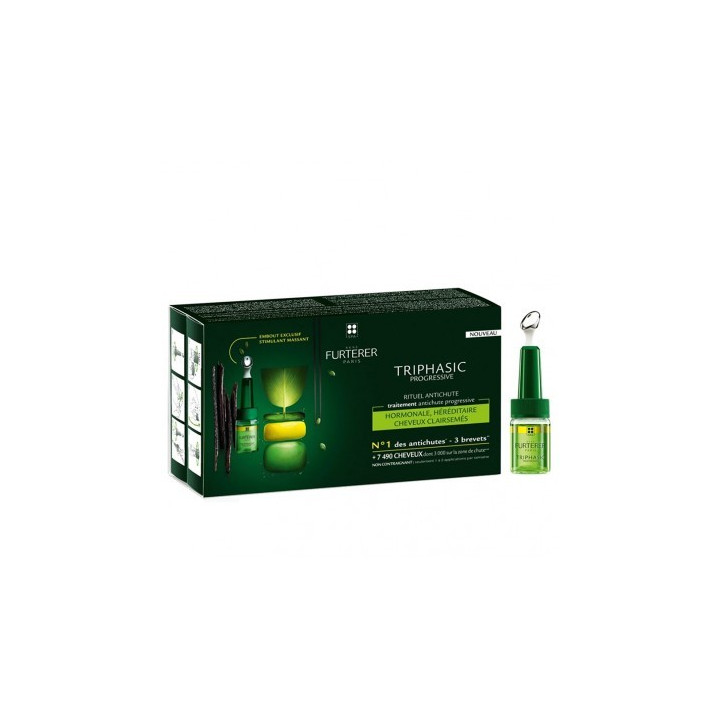 René Furterer Triphasic VHT Anti-hair loss regeneration serum. Box of 8 x 5.5 ml bottles