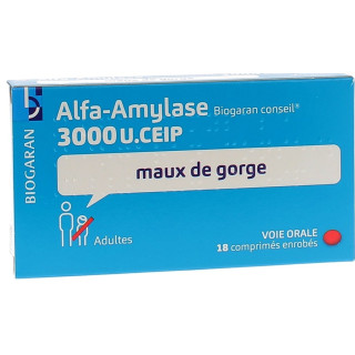 ALFA AMYLASE BIOGARAN 18 COATED TABLETS