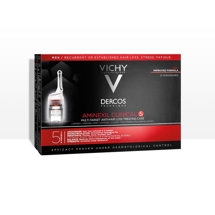 VICHY DERCOS TECHNICAL AMINEXIL CLINICAL 5 - Men. 21 single doses
