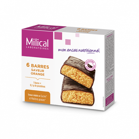 Milical 6 barres minceur saveur orange