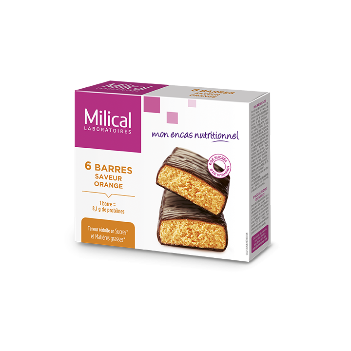 Milical 6 barres minceur saveur orange
