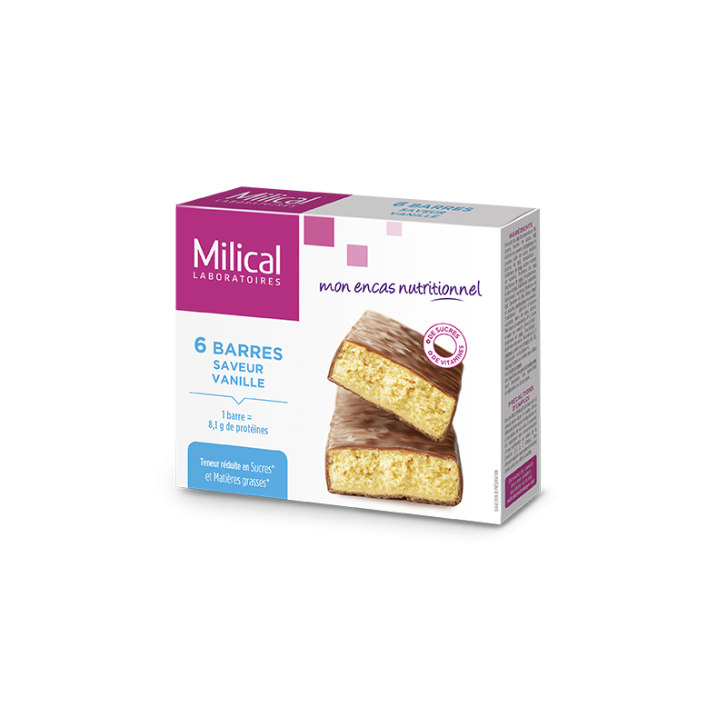 Milical 6 barres minceur saveur vanille Milical 6 barres minceur saveur vanille