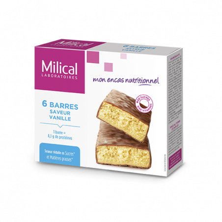 Milical 6 barres minceur saveur vanille