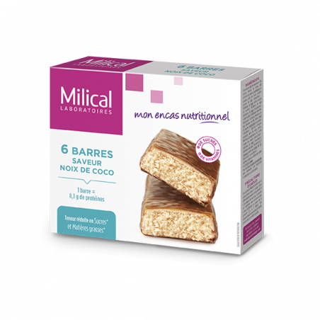 Milical 6 barres minceur saveur noix de coco