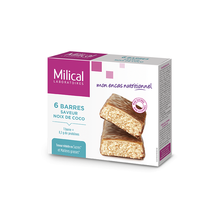Milical 6 slimming bars coconut flavor