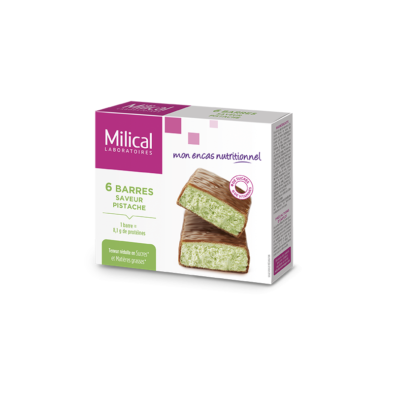 Milical 6 barres minceur saveur pistache