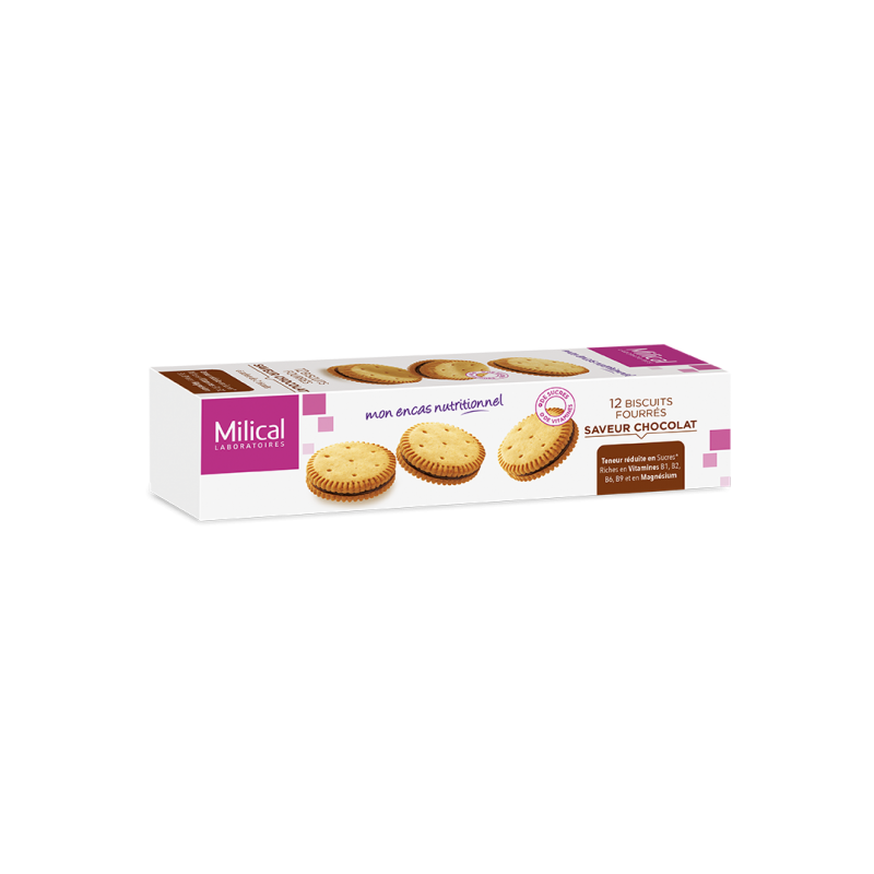 MILICAL 12 BISCUITS FOURRES SAVEUR CHOCOLAT MILICAL 12 BISCUITS FOURRES SAVEUR CHOCOLAT