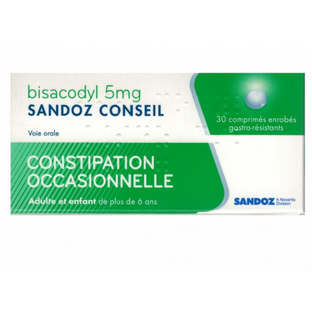 BISACODYL SANDOZ CONSEIL 30 COMPRIMES ENROBES GASTRO RESISTANTS 