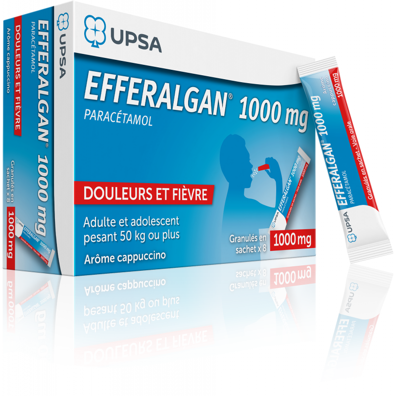 EFFERALGAN 1000MG GRANULES EN SACHET X8 AROME CAPPUCCINO