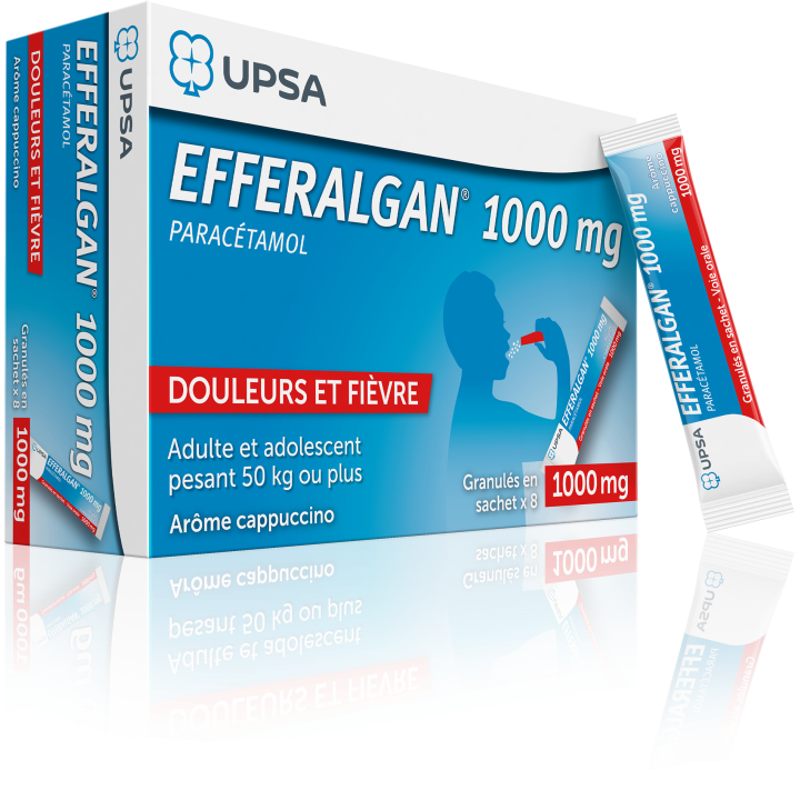 EFFERALGAN 1000MG GRANULES EN SACHET X8 AROME CAPPUCCINO