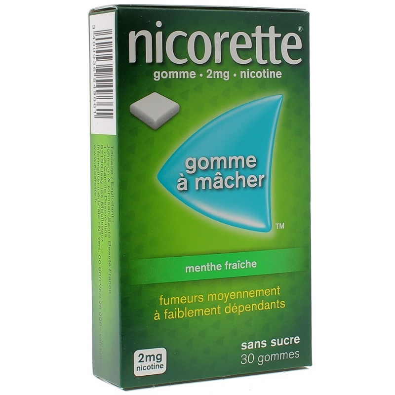 Nicorette Gum 2mg Mint taste without sugar by 30