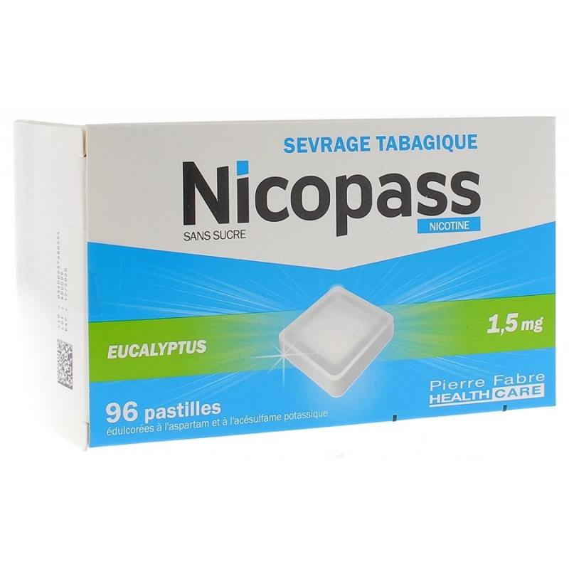 Nicopass 1.5mg 96 sugar free lozenges fresh mint