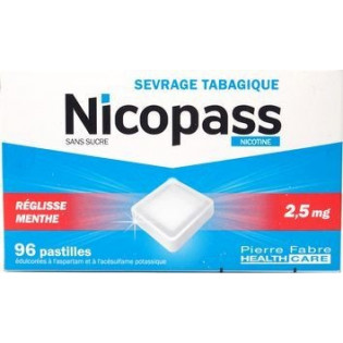 Nicopass 2.5mg 96 sugar free lozenges fresh mint