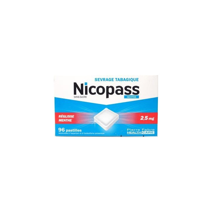 Nicopass 2.5mg 96 sugar free lozenges fresh mint