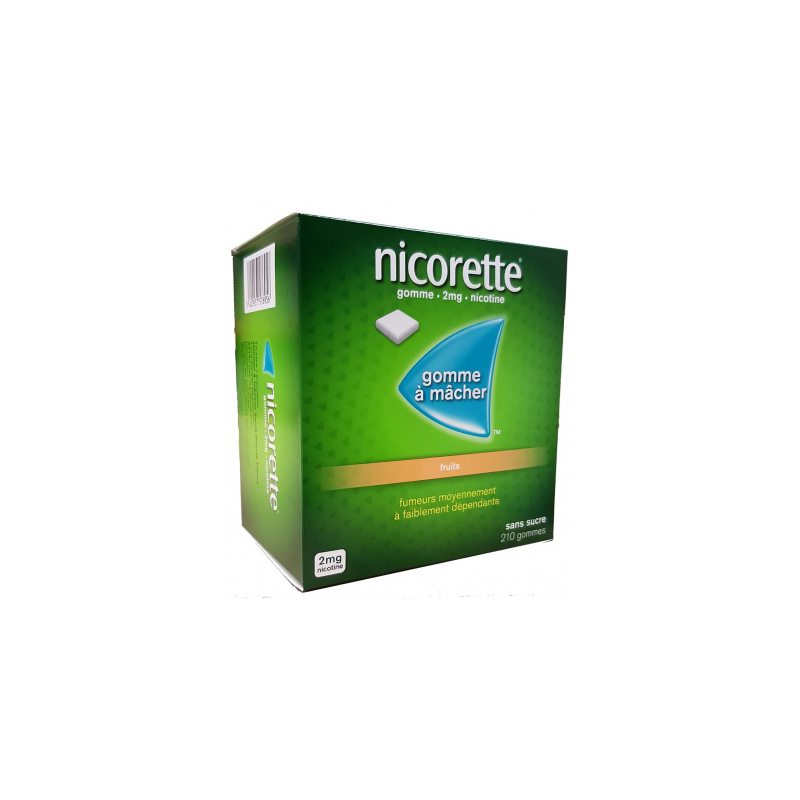 NICORETTE 2MG FRUITs SANS SUCRE 210 GOMMES 