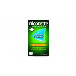 NICORETTE 2MG fruits  SANS SUCRE 30 GOMMES 