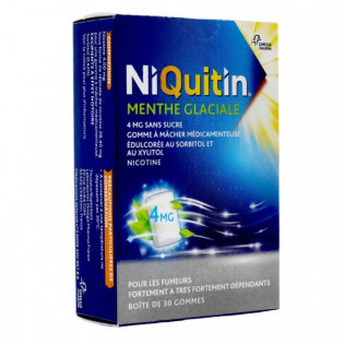 NIQUITIN MENTHE FRAICHE 4MG SUGAR-FREE, 24 chewing gums