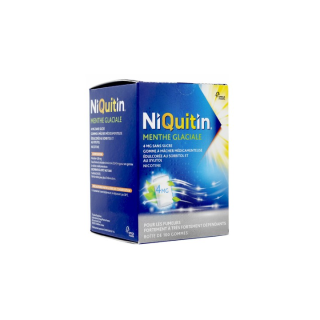 NIQUITIN MENTHE FRAICHE 4MG SANS SUCRE, 24 gommes à mâcher