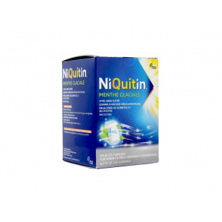 NIQUITIN MENTHE FRAICHE 4MG SANS SUCRE, 24 gommes à mâcher