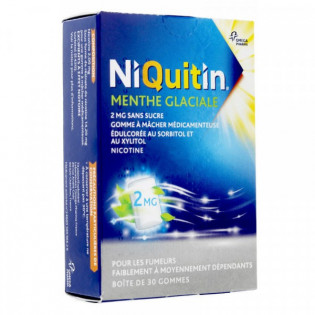 NIQUITIN MENTHE FRAICHE 4MG SUGAR-FREE, 24 chewing gums