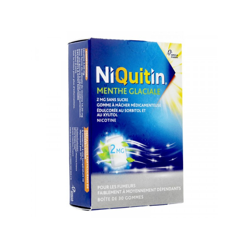 NIQUITIN MENTHE FRAICHE 4MG SUGAR-FREE, 24 chewing gums