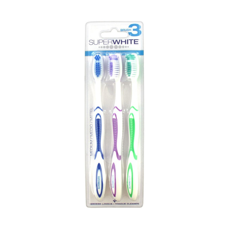 SUPERWHITE 3 MEDIUM TOOTHBRUSHES