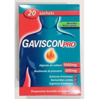 GAVISCONPRO MINT WITHOUT SUGAR 10 SACHETS DOSE