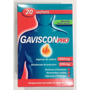 GAVISCONPRO MENTHE SANS SUCRE 10 SACHETS DOSE