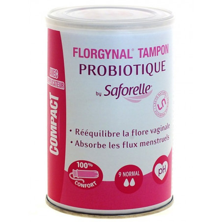 SAFORELLE FLORGYNAL TAMPON PROBIOTIQUE NORMAL X9