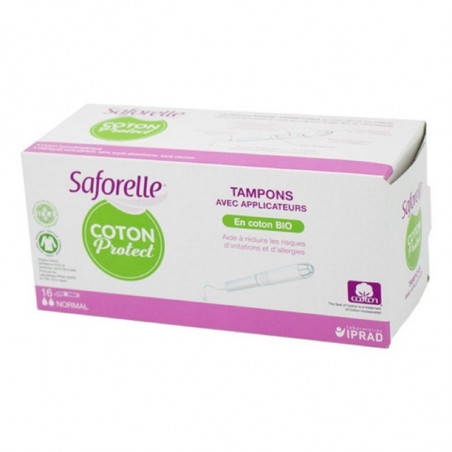 SAFORELLE 16 TAMPONS AVEC APPLICATEURS NORMAL COTON BIO