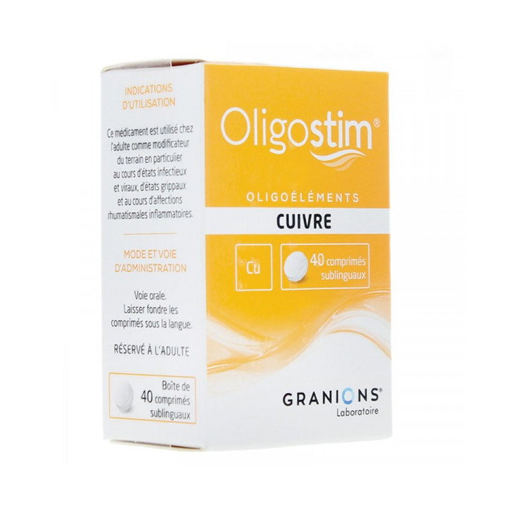 OLIGOSTIM CUIVE OR ARGENT GRANIONS 40 COMPRIMES