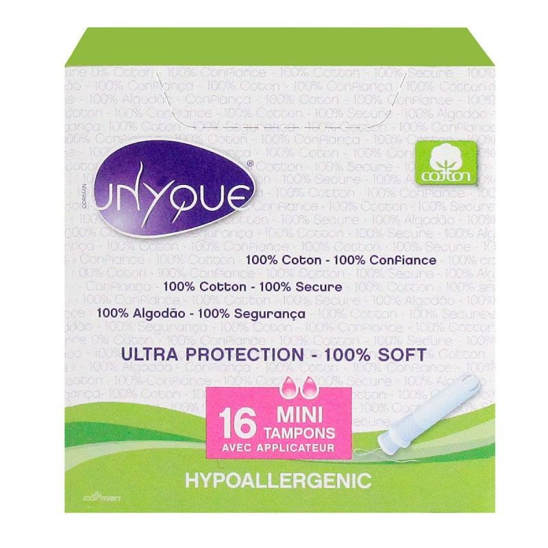 UNYQUE 16 TAMPONS MINI AVEC APPLICATEUR 100% COTON UNYQUE 16 TAMPONS MINI AVEC APPLICATEUR 100% COTON