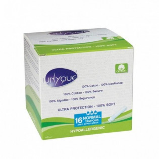 UNYQUE 16 MINI PADS WITH APPLICATOR 100% COTTON