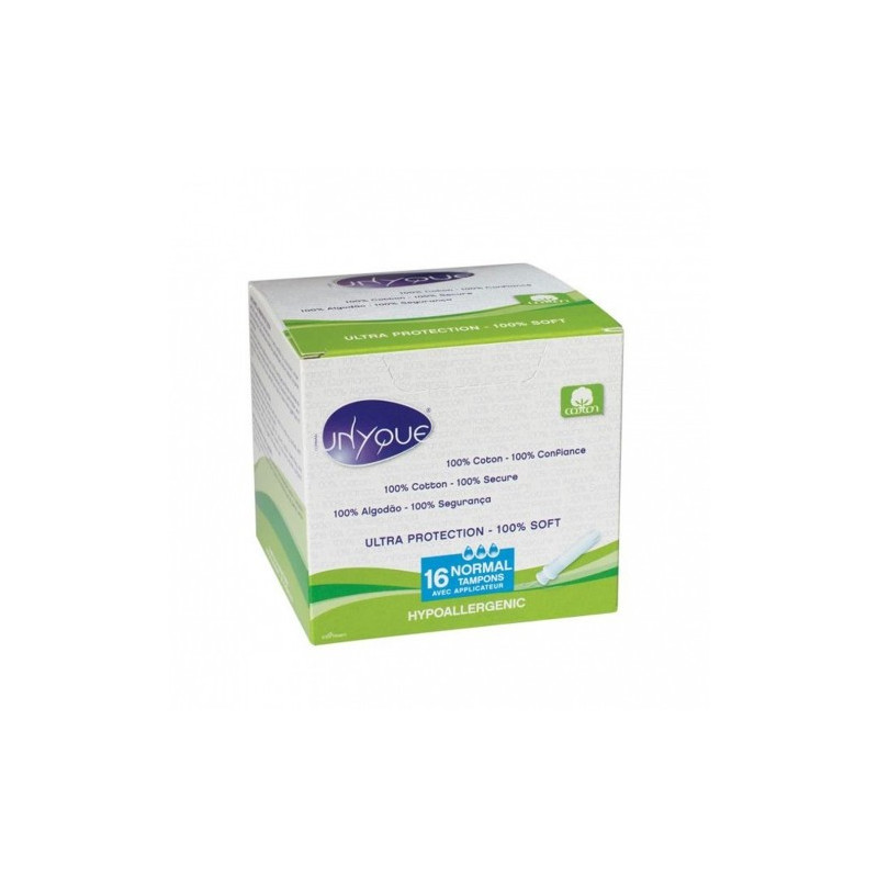 UNYQUE 16 TAMPONS MINI AVEC APPLICATEUR 100% COTON UNYQUE 16 TAMPONS MINI AVEC APPLICATEUR 100% COTON