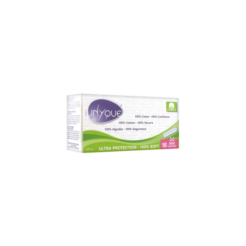 UNYQUE 16 TAMPONS MINI AVEC APPLICATEUR 100% COTON UNYQUE 16 TAMPONS MINI AVEC APPLICATEUR 100% COTON