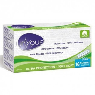 UNYQUE 16 MINI PADS WITH APPLICATOR 100% COTTON