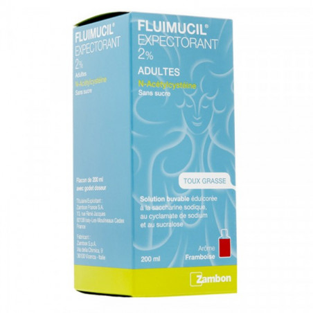 FLUIMUCIL EXPECTORANT 2% SIROP ADULTE SANS SUCRE 200ML