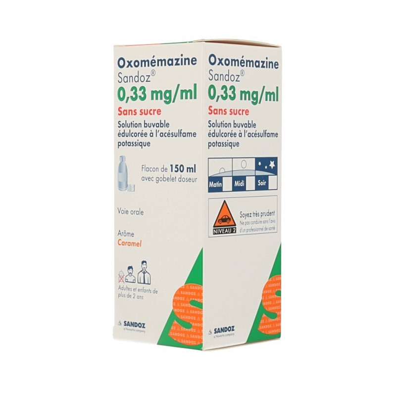 OXOMEMAZINE SANS SUCRE SANDOZ 150ML