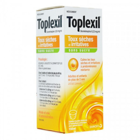 TOPLEXIL SIROP Toux Sèche et Irritative sans sucre 150 ml