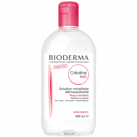 Bioderma Créaline H2O Solution Micellaire Nettoyante Démaquillante - Peaux sensibles 500ML