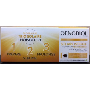 Oenobiol Solaire Intensif TRIO Peau Sensible. Lot de 3 boites de 30 capsules