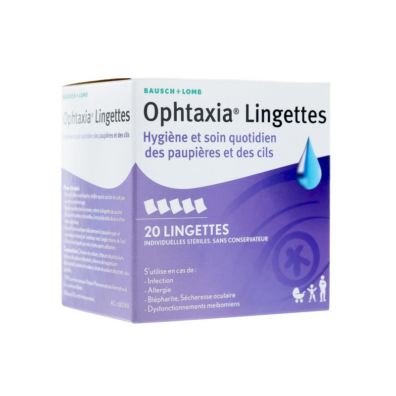 OPHTAXIA 20 LINGETTES 