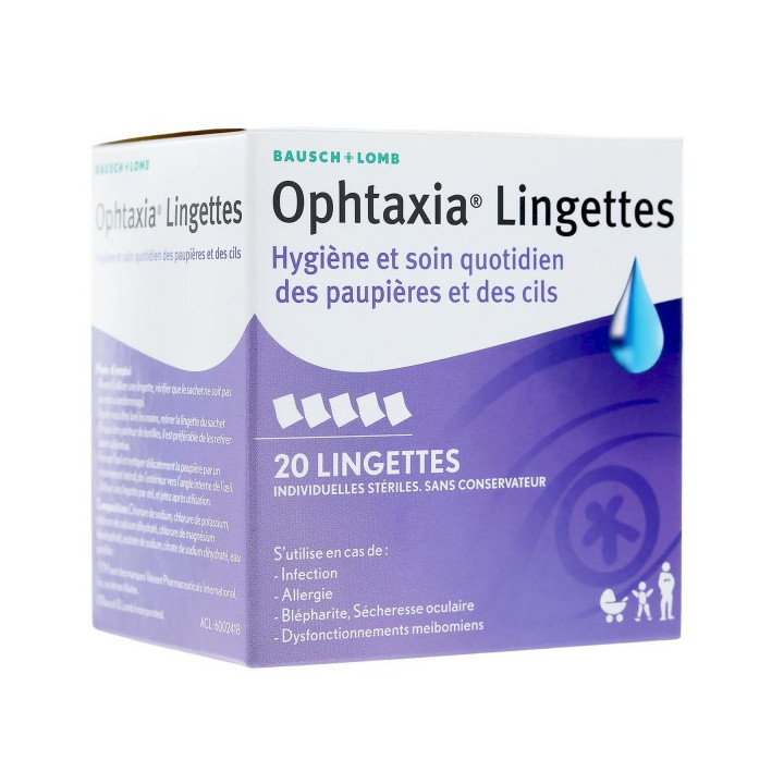 OPHTAXIA 20 LINGETTES 