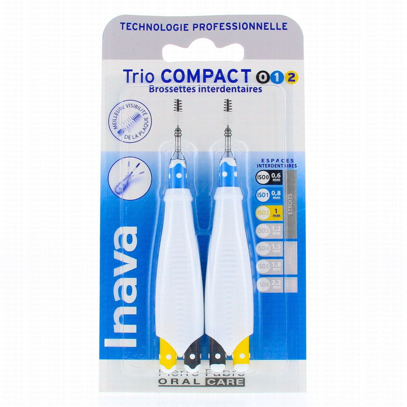 INAVA BROSSETTES INTERDENTAIRES TRIO COMPACT MIXTES ETROITES