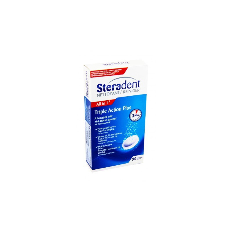 STERADENT TRIPLE ACTION PLUS 90 COMPRIMES