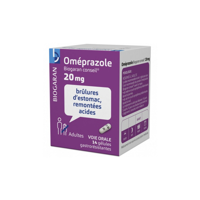 OMEPRAZOLE 20MG 14 GASTRORESISTANT CAPSULES BIOGARAN CONSEIL