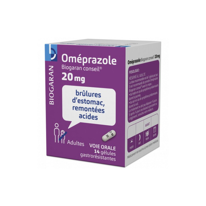 OMEPRAZOLE 20MG 14 GELULES GASTRORESISTANTES BIOGARAN CONSEIL