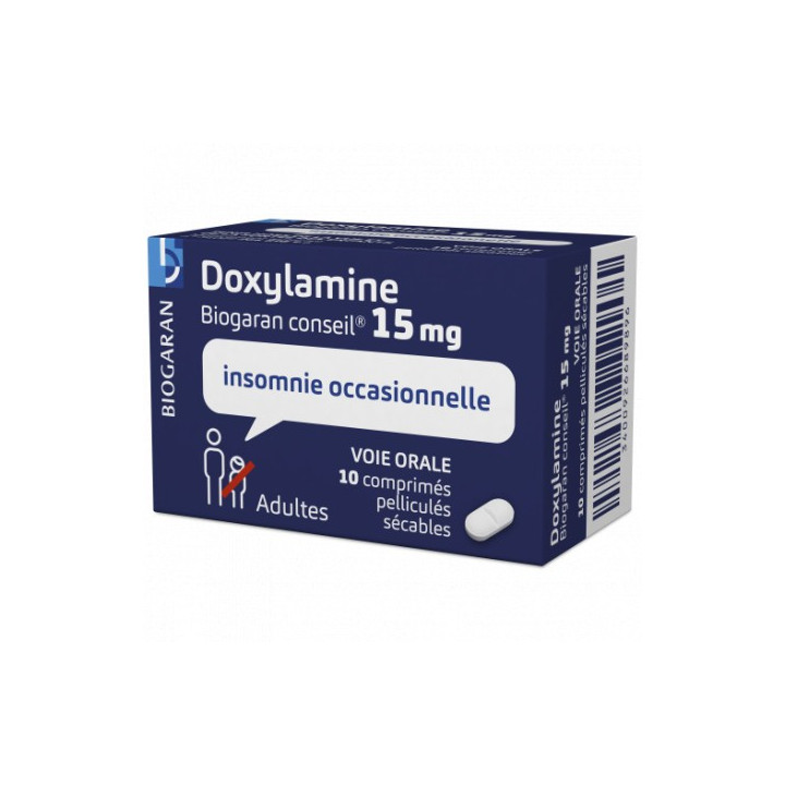 DOXYLAMINE 15MG 10 DRY FILM TABLETS BIOGARAN CONSEIL